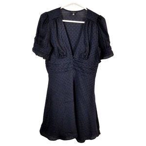 Anthropologie Current Air Navy Blue Polka Dot Mini Dress, size S